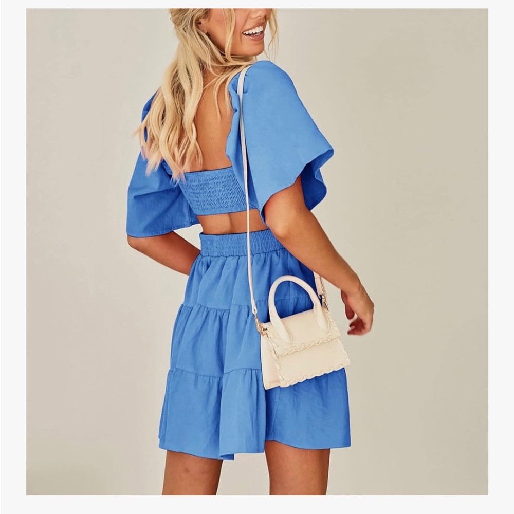 Flowy Cross-Back Summer Mini Dress | Size Small
